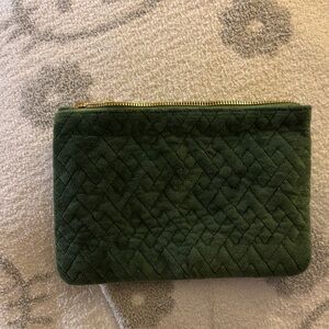 Green Quilted Travel Pouch